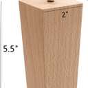 WEICHUAN 5.5 Inch Solid Beech Wood Furniture Sofa Couch Legs Set of 4 Tapered Straight Wooden Furniture Legs for Couch Sofa Chair Ottoman Loveseat Table Cabinet Bed Replacement