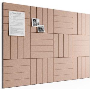 Bumusty Large Cork Board Alternative-48 x 36" Felt Bulletin Board Tiles, with 30 Pushpins, 70 Adhesive Tabs, Bold-Stripe 12-Pack, Cork Boards for Office Push Pin Board Felt Board-Terracotta