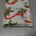 SASTYBALE Christmas Tablecloths Rectangular, Jacquard Table Cloth Printed with Jingle Bells & Holly Leaves, Stain Resistant Table Cover for Holiday Party Picnic Dinner Decor (Rectangle, 60" x 120")