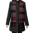 London Fog Women's Classic-Style Wool Button Coat with Coordinating Scarf (Charcoal, M)