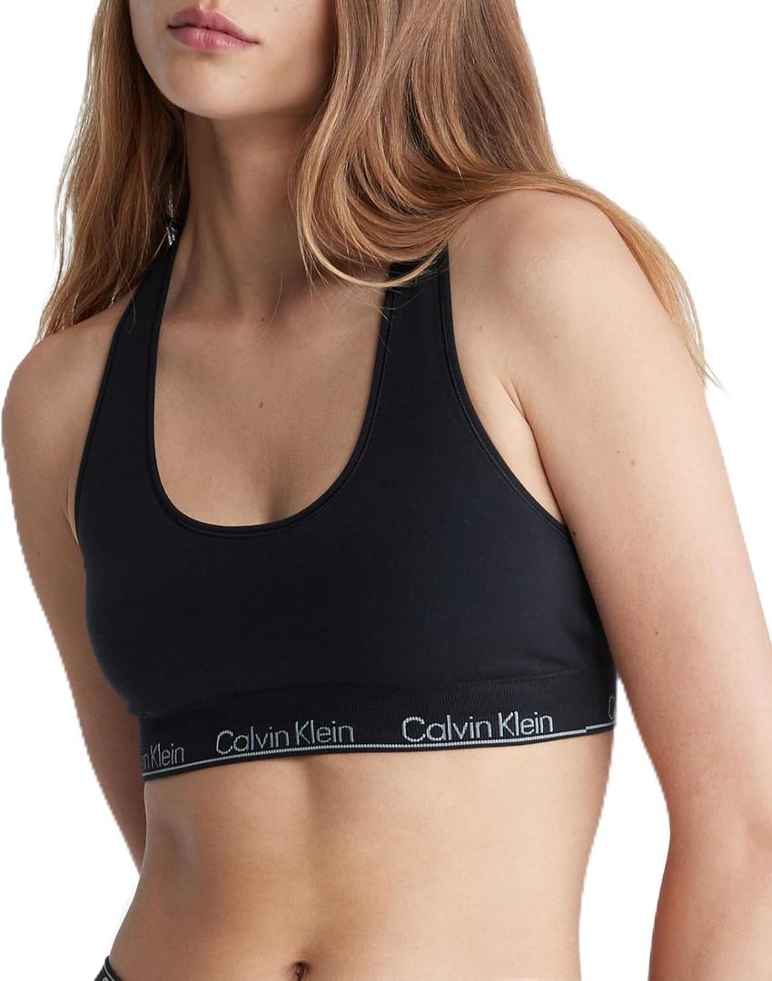Calvin Klein Womens Modern Seamless Naturals Lightly Lined Bralette (X-Small, Black)