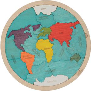 7 Continents & 5 Oceans of the Earth Wooden Jigsaw Puzzle for Kids | 21 Puzzle Pieces | Learning & Educational Toy Gift for Boys & Girls Ages 3 Years and Above