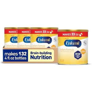 Enfamil Infant Formula, Milk-based Baby Formula with Iron, Omega-3 DHA & Choline, Powder Can, 21.1 Oz (Pack of 4) BBD; 10/01/2026