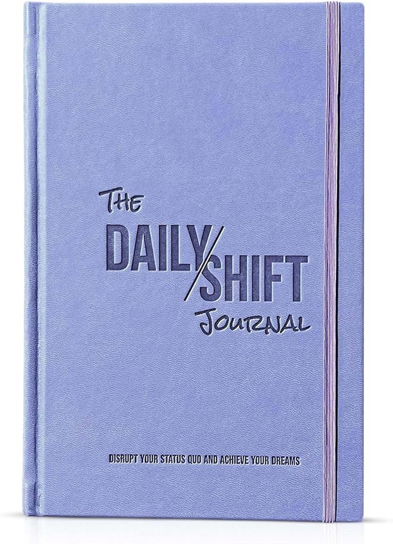 The Behavior Shift Daily Shift Goal Journal - Guided Journal for Goals, Productivity, Mindfulness & Self Care - Wellness Planner with Prompts for Men & Women - 52 Week undated Progress Tracker(Purple)