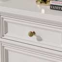 Haliwu 6 Pack Antique Brass Cabinet Knob Soild Zinc Alloy Dresser Knobs for Dresser Drawer (1.06 inch (27mm), Champagne Bronze)