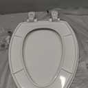 Bemis 7300SLEC Slow Close Toilet Seat, Easy Clean Hinges and Durable Plastic Seat, Made in USA, Elongated, White