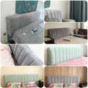 Headboard Cover, Slip Cover, Spring Bed headboard Cover, Small Square Jacquard dust Protector, Bedroom dust Cover, upholstered headboard (Queen:150cm/59in, Gray)