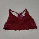 Avidlove Bralettes for Women Lace Wireless Bra V Neck Racerback Crop Top Adjustable Lingerie No Padded (Medium, Dark Red)