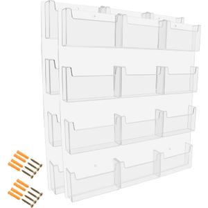 2 Pack Post Card Holder Acrylic 12 Pocket Holds 6" Printed Media Hanging Hardware Included Use at Shops Motels Airports and Transportation Centers Historical Sites Stores Clear by Marketing Holders 2 Pack Post Card Holder Acrylic 12 Pocket Holds 6" Printed Media Hanging Hardware Included Use at Shops Motels Airports and Transportation Centers Historical Sites Stores Clear by Marketing Holders