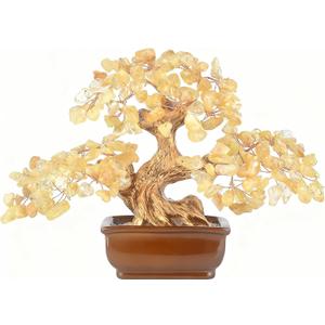 Citrine Crystal Tree of Life  Handmade Gemstone Bonsai with Natural Citrine Crystals & Copper Wire  Feng Shui Money Tree for Wealth, Healing Energy, Positive Vibes & Home Decor (6 Inches)