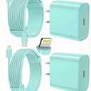 FEEL2NICE iPhone Charger Fast Charging 2 Pack Type C Wall Charger Block with 2 Pack [6FT&10FT] Long USB C to Lightning Cable for iPhone 14/13/12/12 Pro Max/11/Xs Max/XR/X,AirPods Pro,Green