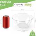 HOMIP 8 Pack Clear Plastic Serving Bowls 160Oz, Large Round Punch Bowls for Fruits, Popcorn, Chips, Dips, Condiments, Durable Disposable Serving Bowl for Events and Buffets
