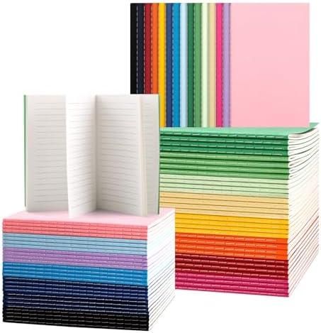 ALKALO 60 Pack Mini Pocket Colorful Lined Notebook Bulk, Journals Bulk, Small Notebooks 3.5x5.5, 30 Sheets/60 Pages, Mini Notebooks for Traveler, Students, School Supplies(Lined-60 pack, 15 Colors)