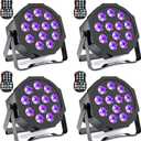 Rechargeable Par Lights Uplights RGBWA+UV 6-in-1 LED Battery Powered Stage Lights with Remote & DMX Control, Sound Activated for Festivals, Weddings, Bars, Churches, DJ