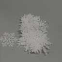 24PCS Snowflake Ornaments, Christmas White Snowflakes Tree Decorations, Plastic Glitter Snow Flakes Decorating Hanging, Xmas Tree Ornaments Indoor Ceiling Fireplace Winter Wonderland Decor (Transparent)