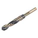 uxcell Reduced Shank Twist Drill Bits 16.5mm Black Nitride & Gold Titanium Coated High Speed Steel 4341 with 10mm (3/8") Shank for Stainless Steel Alloy Metal Plastic Wood
