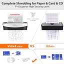 VidaTeco Paper Shredder for Home Office10-Sheet Cross-Cut Shredder with US Patented Cutter, Also Shreds Card/CD/Clip, Paper Shredding Machine for Home Use Heavy Duty with Jam Proof,3.9-Gallon Bin