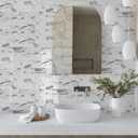 STICKGOO 10-Sheet Subway Tile Peel and Stick Backsplash, Seamless Design Glossy Carrara White Kitchen Backsplash Wall Tiles, Waterproof Stick on Tile for Bathroom, RV, Fireplace