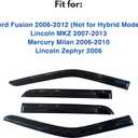 IG Window Visors Fit for 2006-2012 Ford Fusion (Excludes Hybrid Model), Out-Channel Rain Guards Vent Deflector, Car Accessories for 2007-2013 Lincoln MKZ, 2006-2010 Mercury Milan, 2006 Lincoln Zephyr
