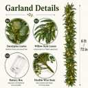 Garland with Lights, Garland for Mantle, Lighted Eucalyptus Garland, Medium
