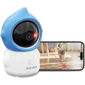 SV3C Pet Camera with Laser for Cats & Dogs, 4MP 2.4GHz & 5GHz WiFi, Cat Laser Toy with 360° Full-Room View, 2-Way Audio, Motion Alerts, Night Vision, Pet Monitoring App