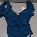 Eomenie Women's One Piece Swimsuit Tummy Control Bathing Suit Cutout Ruffle Slimming Swim Suit S