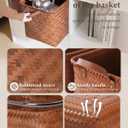 13x15x13 Woven Laundry Basket Hamper, Storage Basket for Clothes Blankets, 4-Pack Wicker Bin for Closet Shelves Bedroom Bathroom, Brown