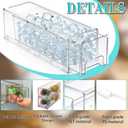 Havawish Stackable Ice Storage Bin for Freezer with Scoop Clear Pull-Out Ice Bucket Plastic Containe with Front Slide-Out Drawer Food Storage Organizer Holder for Kitchen, RV, 12.6 x 4.7 x 4.3 Inch
