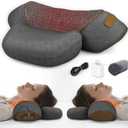 3-in-1 Neck Massager Pillow with Heat & Traction, Deep Tissue Cervical Traction Device for Neck Hump Corrector, Shoulder & Upper Back Pain Relief, Relaxing TheraPillow Support
