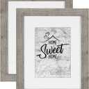 Califortree Grey Wooden 8x10 Picture Frame - Display Photos 5x7 with Mat or 8x10 Without Mat - HD Glass Inside, Horizontal and Vertical Display for Wall and Table top - Set of 2 (Gray)