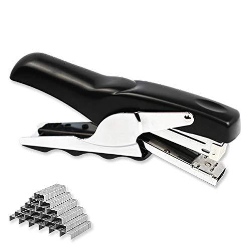 Stapler with 1000 Staples-Plier Stapler Save 60% Power, Good for Stapling at Home School or Warehouse (Black Plier Stapler)