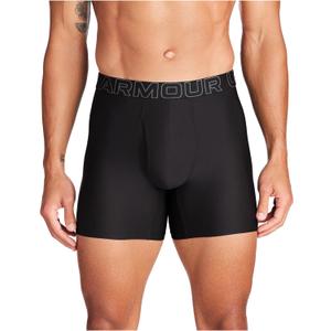 Under Armour mens Multi-pack Performance Tech Mesh Boxerjock Brief, 6" Inseam, All-day Comfort (Large, Black Solid - Core 3 Pack)