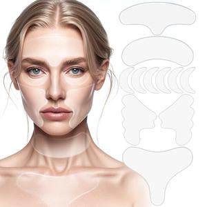 KODASNY Neck Wrinkle Patches, Anti Wrinkle Silicone Patches，Reusable Chest Firming and Tightening Facial Masks, Collagen Neck Fine Line Pads for Women Reduce Fine Wrinkles, Moisturizing & Firming（8 pc）