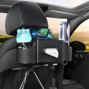 Back Seat Car Organizer,4 in 1 Multifunctional Car Back Seat Storage Box with Drink Cup Holder Tissue Box, for Hold Phone,Snacks, Drinks, Handbag-Black Back Seat Car Organizer,4 in 1 Multifunctional Car Back Seat Storage Box with Drink Cup Holder Tissue Box, for Hold Phone,Snacks, Drinks, Handbag-Black