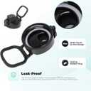 2 x 1 Pack Auto Flip Lid for 32 oz 53 mm Wide Mouth Bottles, BPA Free, Replacement Cap Accessories with Handle, Black