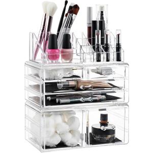 Masirs Clear Cosmetic Storage Organizer, Classy Design, Versatile, Simplifies Your Life