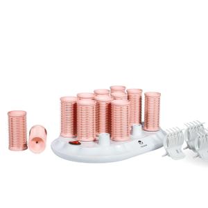 CALISTA Ion Hot Rollers for Long Hair | Hair Roller Clips Included | Heats to 230F | Dual Voltage | Add Hands-Free Curls, Waves, and Volume (Pink Sands, Short - 12)