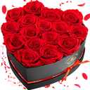 16-Piece Preserved Rose Birthday Gifts for Women, Eternal Rose Preserved Flowers for Delivery Prime Mothers' Day, Valentine's Day, Christmas, Birthday - Red Roses