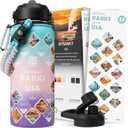 National Parks Water Bottle  32 oz Insulated Stainless Steel Water Jug with 65 Park Stickers, Outdoor Accessories & Gift Box  BPA-Free  Ideal for Hiking, Camping & Travel (Hydrangea)