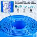 in&Bao 2" x 25 FT Pool Backwash Hose, Heavy Duty Reinforced Lay-Flat Discharge Hose, Burst Resistant Drain Hose with 2 Clamps, for Pool Filter & Sump Pump-Blue
