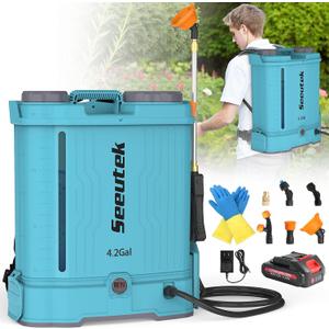 SEEUTEK 4.2 Gallon Battery Powered Backpack Sprayer,Electric Garden Sprayer