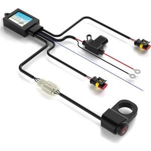Wiring Harness Switch Kit for Motorcycle LED Light,with 3 Models:Always On/Strobe/Left and Right Flashing,by Upgrade IC Intelligent Control Motorcycle Driving Lights Switch