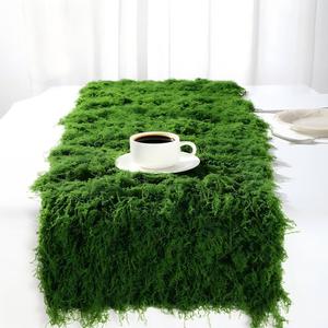 Fake Moss Table Runner for Crafts, Natural Decorative for Plants Indoor with Base Fabric, Moss Blanket, Moss Carpet, Moss Mat 19.6878.74 inch Artificial Moss Mat for Wedding, Floral DIY