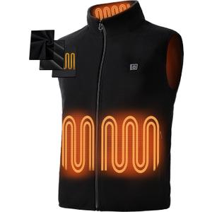 Heated Vest for Men Women, 3 Heating Levels 6 Heating Zones, Heated Jackets for Men Women (Not Included Battery) XXL Black