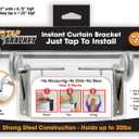 Spark Innovators Silver Tap Bracket - Hang Curtains in 30 Seconds! No Drill Instant Curtain Rod Brackets - Fits 1.25", Holds 30 lbs, As Seen on TV