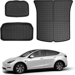 Storage Mats and Cargo Liners, All Weather Rear Cargo Trunk Tray Floor Mat Custom Fit Compatible with 2020-2024 2025 Model Y 5-SeatNot for Juniper, 3D Tech Waterproof Durable TPO Accessories