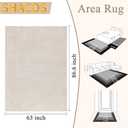 SHACOS Soft Cozy Fluffy Arch Pattern High-Low Pile Textured Area Rug 5'3"x7'3" Non Slip Washable Modern Geometric Rug Stain Resistant Contemporary Carpet for Living Room Bedroom Dining Room, Beige