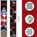 Christmas Vacation Banner Red and Green Vaction Xmas Welcome Sign Winter Seasonal Holiday Hanging Decor Merry Christmas Decorations for Home Party