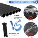 25FT Sectional Flag Pole Kit, Extra Thick Heavy Duty Aluminum Flagpoles for Outside House Inground with 3'*5' American Flag and Black Ball Topper for Residential or Commercial Use, Black