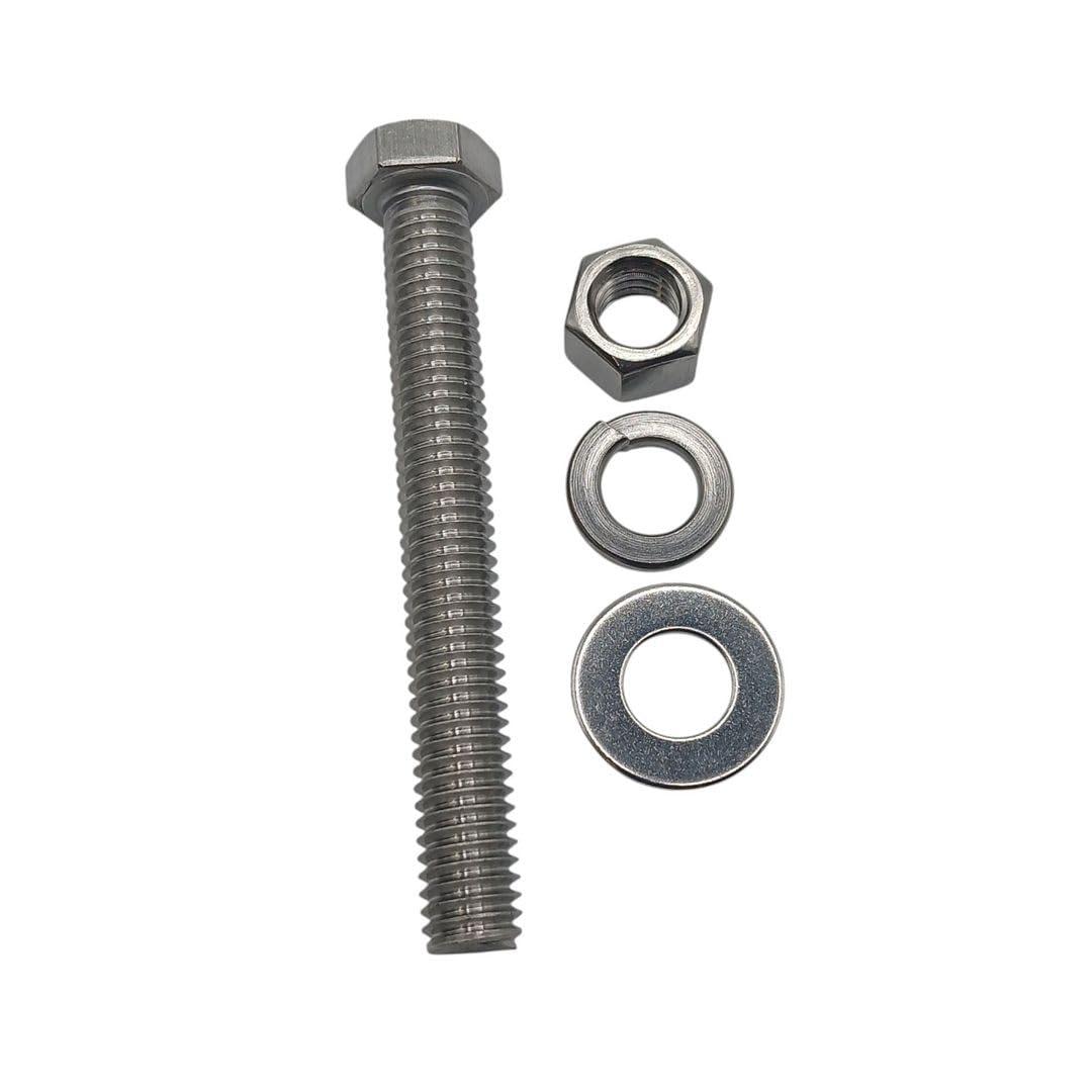 2 x (5 Sets) 3/8"-16 x 3 Stainless Steel Hex Head Screws Bolts, Nuts, Flat & Lock Washers, 18-8 (304) S/S, Fully Threaded by MetalSpacersOnline